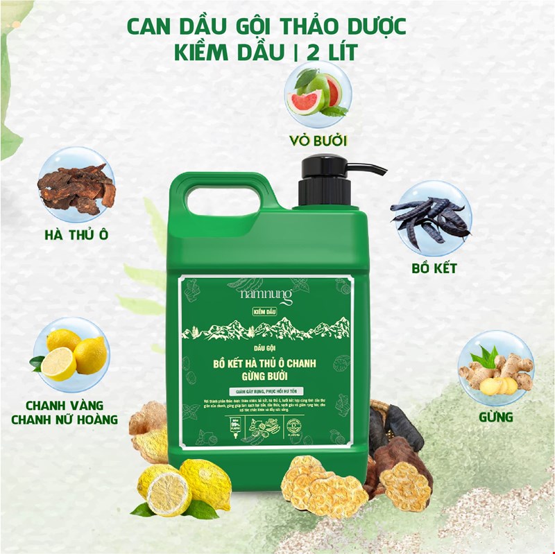 Can Dầu Gội Thảo Dược NamNung 2L (Kiềm Dầu)