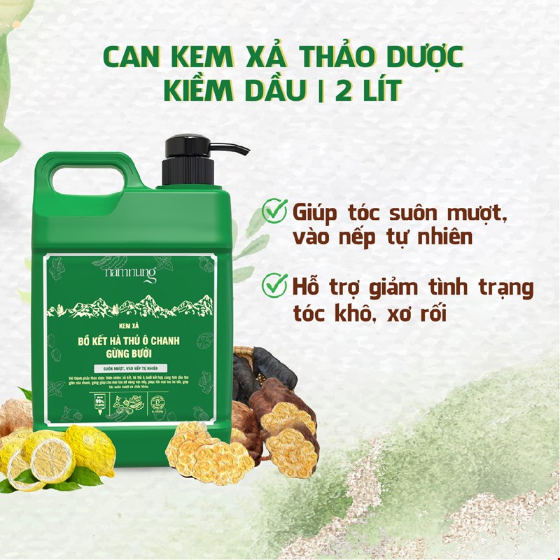 Can Dầu Xả Thảo Dược NamNung 2L (Kiềm Dầu)