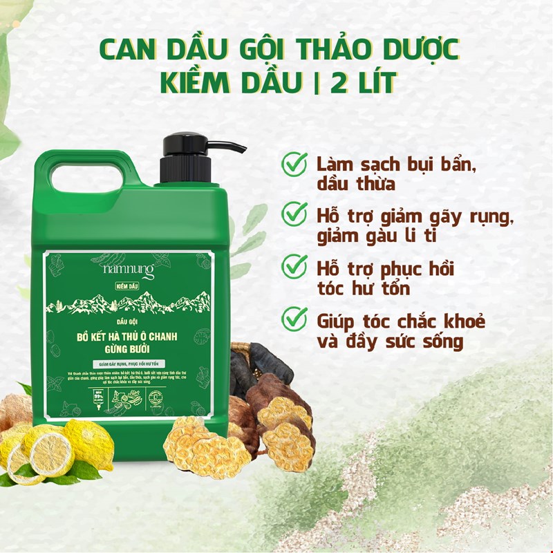 Can Dầu Gội Thảo Dược NamNung 2 Lít